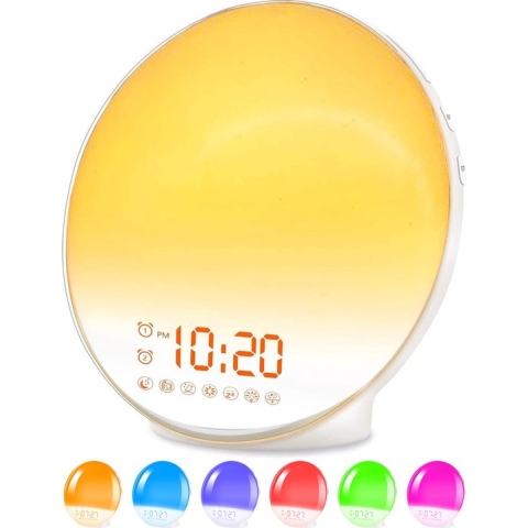 BrightLife Wake Up Light Wekker - Licht Wekker - Wekkerradio - 7 Kleuren - Slaaphulp