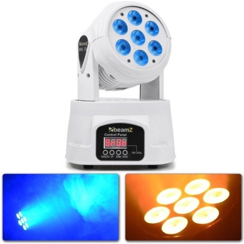 Moving head - BeamZ MHL74 - Witte LED moving head Wash met 7x 10W LED's
