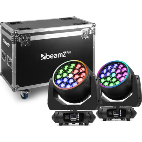 BeamZ Professional - MHL1940 LED Moving Head - Zoom 19 x 40 Watt - 2 stuks in Flightcase