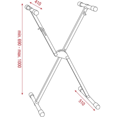 DAP-Audio D8363 Keyboard Standaard Enkel Frame