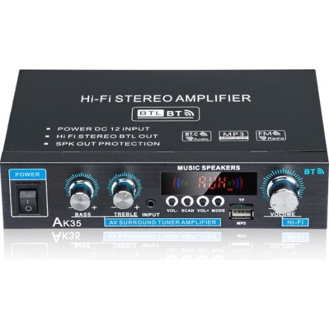 HIFI Bluetooth Power Amplifier - 400W - Versterker - Stereo Versterker - Mediaspeler