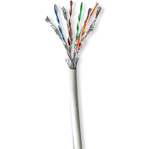 Nedis Netwerk Kabel Rol - CAT7 - Solid - S/FTP - Koper - 50.0 m - Binnenshuis - Rond - LSZH - Grijs - Gift Box