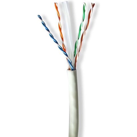 Nedis Netwerk Kabel Rol - CAT6a - Solid - U/UTP - Koper - 100.0 m - Binnenshuis - Rond - LSZH - Grijs - Gift Box