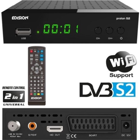 Edision Proton S2 DVB-S2 FTA satelliet ontvanger