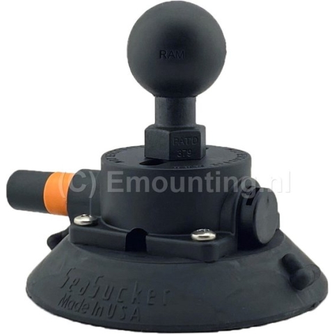 4.5" zuignap met vacuumpompje en RAM Mounts C-kogel
