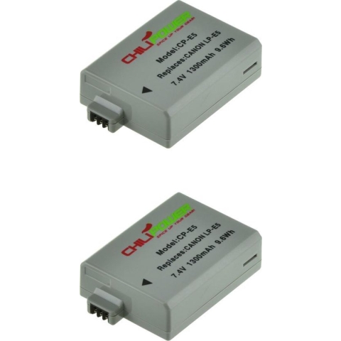 ChiliPower LP-E5 accu voor Canon - 1300mAh - 2-Pack