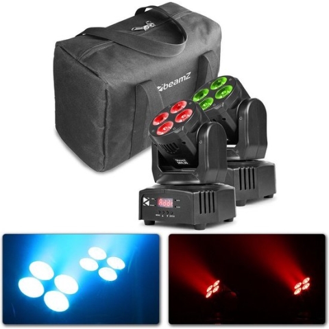 Moving head - BeamZ MHL36 set van 2 LED movingheads in tas