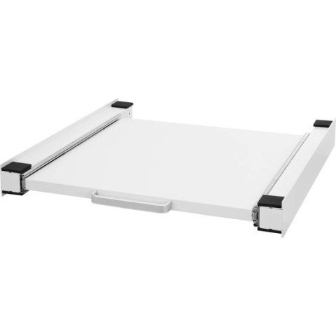 Tussenraam met uittrekbare plank 60x60 cm Wit staal ML-Design