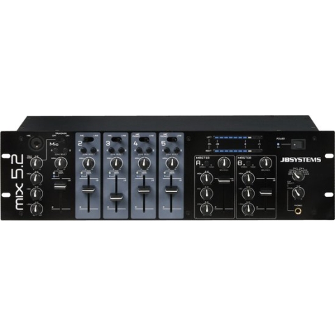 JB Systems MIX 5.2 2 Zonen mixer, 3HE - 19" Rack mixer