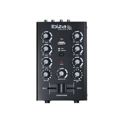 Ibiza Sound MIX500BT 2 kanaals USB mengpaneel met Bluetooth