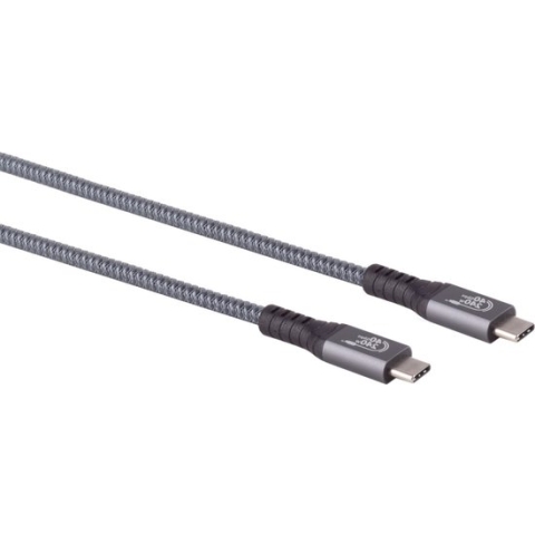 Premium USB-C naar USB-C kabel - USB4 (tot 40 Gbit/s) - PD3.1 tot 240W - video tot 8K 60Hz / zwart - 0,25 meter