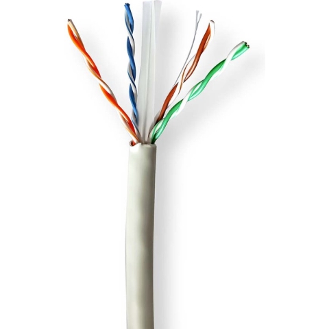 Nedis Netwerk Kabel Rol - CAT6 - Solid - U/UTP - Koper - 100.0 m - Binnenshuis - Rond - LSZH - Grijs - Gift Box