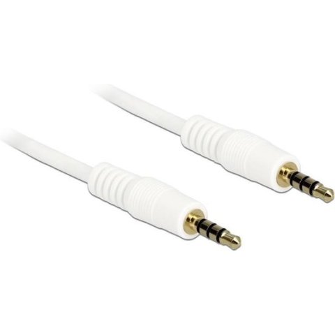 3,5mm Jack 4-polig audio/video kabel AWG24 / wit - 0,50 meter