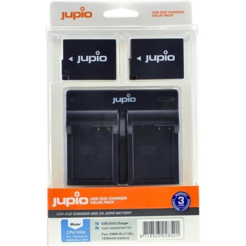 Jupio Kit: 2x Battery DMW-BLC12E + USB Dual Charger