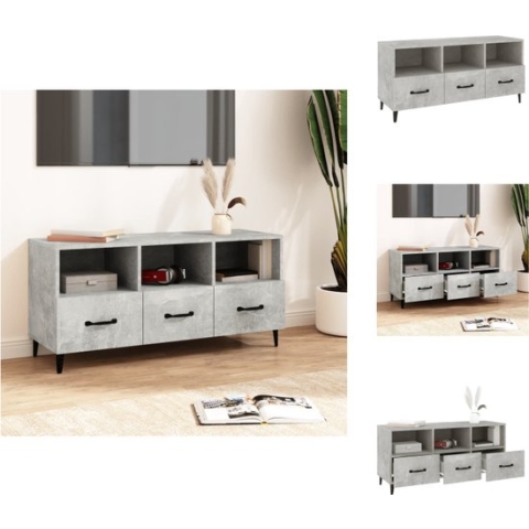 vidaXL TV-meubel - Betongrijs - 102 x 35 x 50 cm - Stevig materiaal