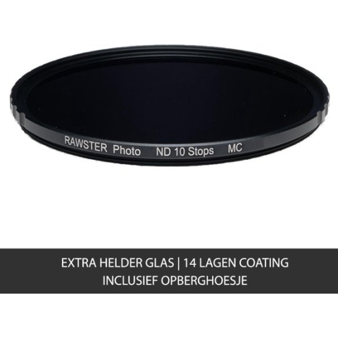RAWSTER Photo • 10 Stops ND / Grijsfilter • 72mm • Slim frame • Multi-coated