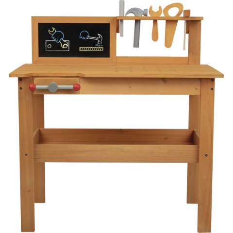 Playtive Speelgoed werkbank - Echt hout - 44 delig - 3+
