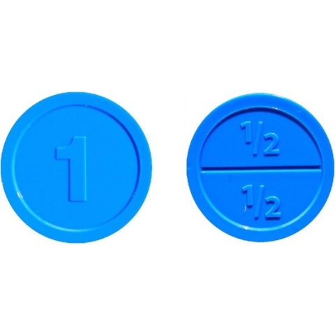 Neutrale Ø29mm ronde breekmunten - 1.000 stuks - Blauw