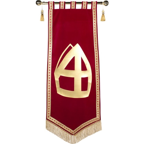 Banner Sinterklaas katoen fluweel luxe