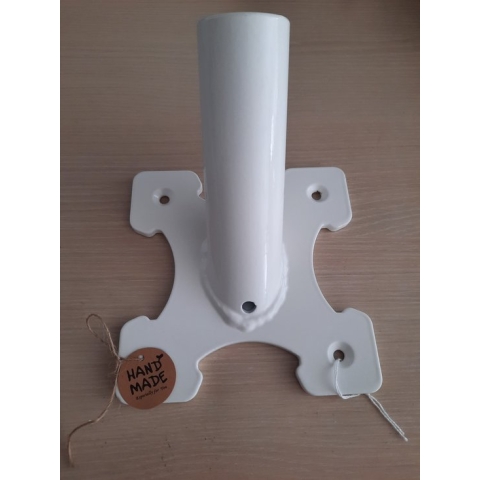 Vlaggenstokhouder wit smeedijzer Handmade