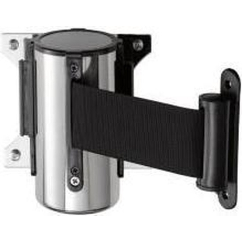 Wandcassette chroom met 3 mtr. Zwart lint