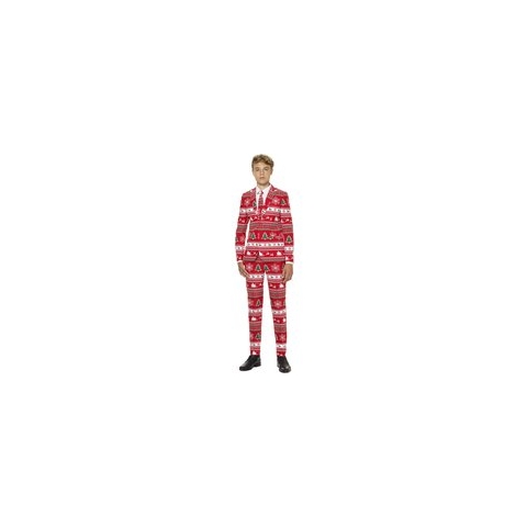 OppoSuits Winter Wonderland - Jongens Kostuum - Rood - Kerst - Maat 170/176