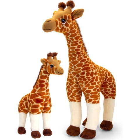Pluche knuffel dieren Giraffes familie setje 30 en 70 cm - 2 formaten