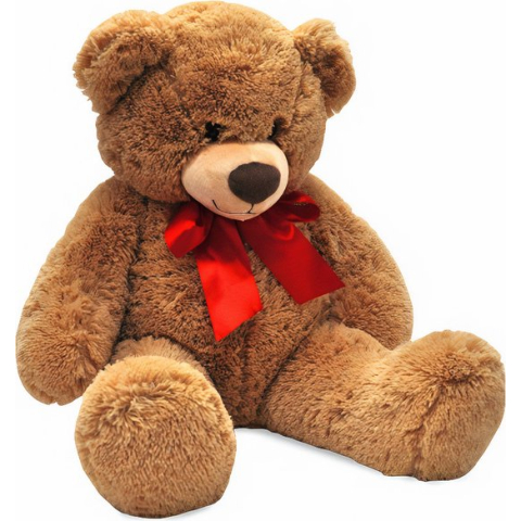 Verhaak Knuffelbeer Met Strik Xl Pluche 80 Cm Bruin/rood