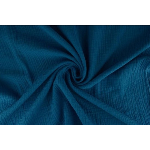 Hydrofiel stof / Mousseline stof / Petrol / 10 meter