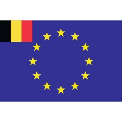 Vlag Europese Unie met inzet Belgie 100x150cm