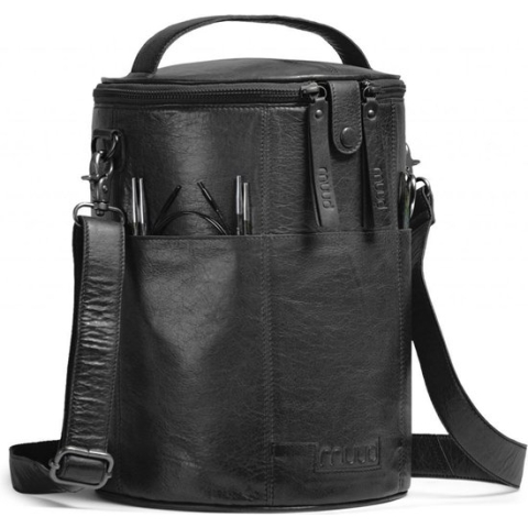 MUUD - Saturn XL - Luxe lederen ronde tas - Black