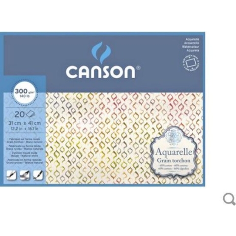 Aquarelblok Canson 31x41cm 20V 300gr grof gelijmd