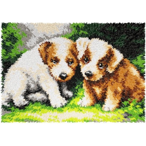 Smyrna Knoopkleed 2 Puppy's 50 x 74.5 cm