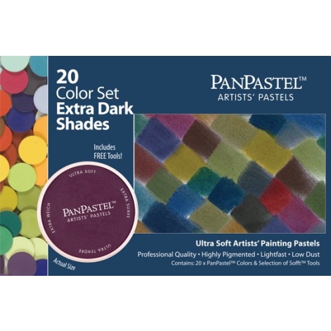 PanPastel - Extra Darks Set (20) - Professionele Pastels Set 20 Stuks Donkere Kleuren