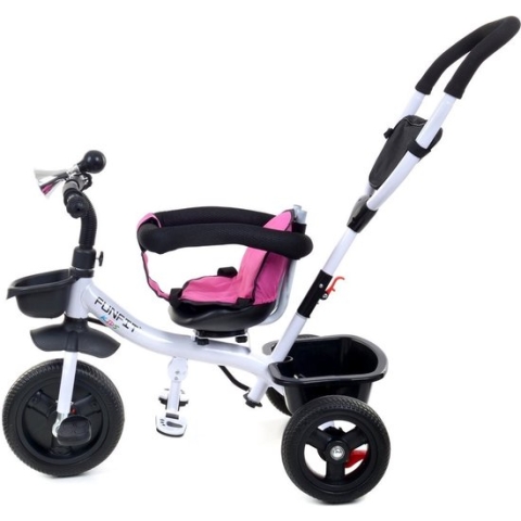 Driewieler - fiets - met duwstang en zonnekap - roze