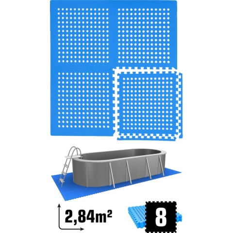2.8 m² Poolmat - 8 EVA schuim matten 62x62 - outdoor poolpad - schuimrubber ondermatten set