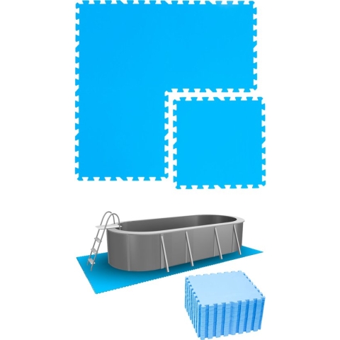 6.6 m² Poolmat - 28 EVA schuim matten 50x50 outdoor poolpad - schuimrubber ondermatten set