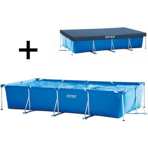 Zwembad Intex Frame Pool 450 x 220 x 84 cm met afdekhoes - Bundelpakket