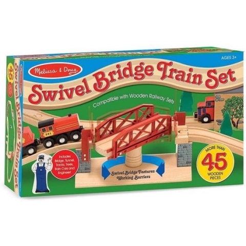 Melissa & Doug - Houten Treinbaan met Draaibrug