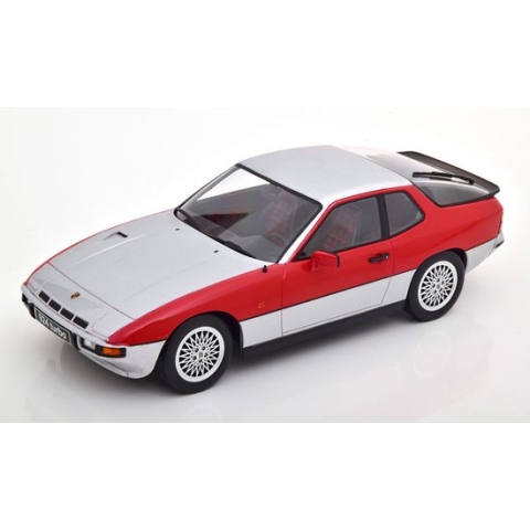 Porsche 924 Turbo 1986 Zilver / Rood 1-18 KK-Scale