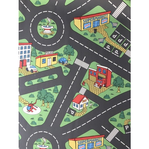 JYG Speelkleed - Stratentapijt Vinyroute 200x250cm - Veelkleurig