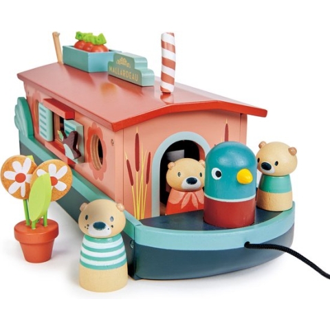 Tender Leaf Preschool: KANAALBOOT 38x13x15.5cm, in hout, in doos, 3+