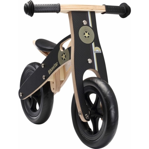 Bikestar, houten loopfiets, 10 inch wielen, zwart