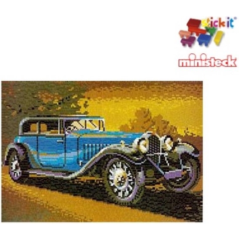 Stick-it Horsch blauw (oldtimer), ca. 7.600 steentjes, compatibel met Ministeck