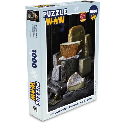 Puzzel Stilleven kazen op donkere achtergrond - Legpuzzel - Puzzel 1000 stukjes volwassenen