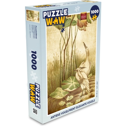 Puzzel Antieke vogelprent elegante vogels - Legpuzzel - Puzzel 1000 stukjes volwassenen