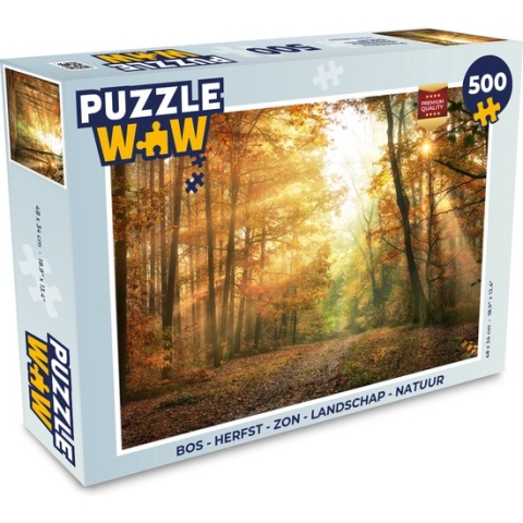 Puzzel Bos - Herfst - Zon - Landschap - Natuur - Bomen - Bladeren - Legpuzzel - Puzzel 1000 stukjes volwassenen