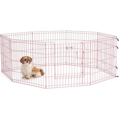 Topmast Puppyren Uitvouwbaar Roze metaal XL-. 560cm Omtrek - 60cm hoog