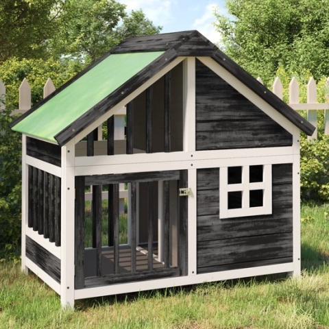 vidaXL-Hondenhok-96x60,5x87-cm-massief-grenenhout-grijs