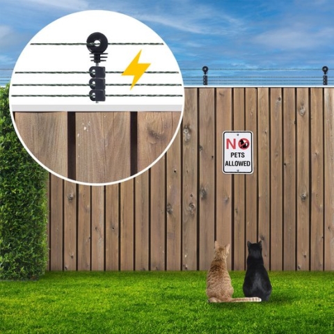 Katten Schrikdraad Set voor op de Schutting - M35 (230V) - 50 m
